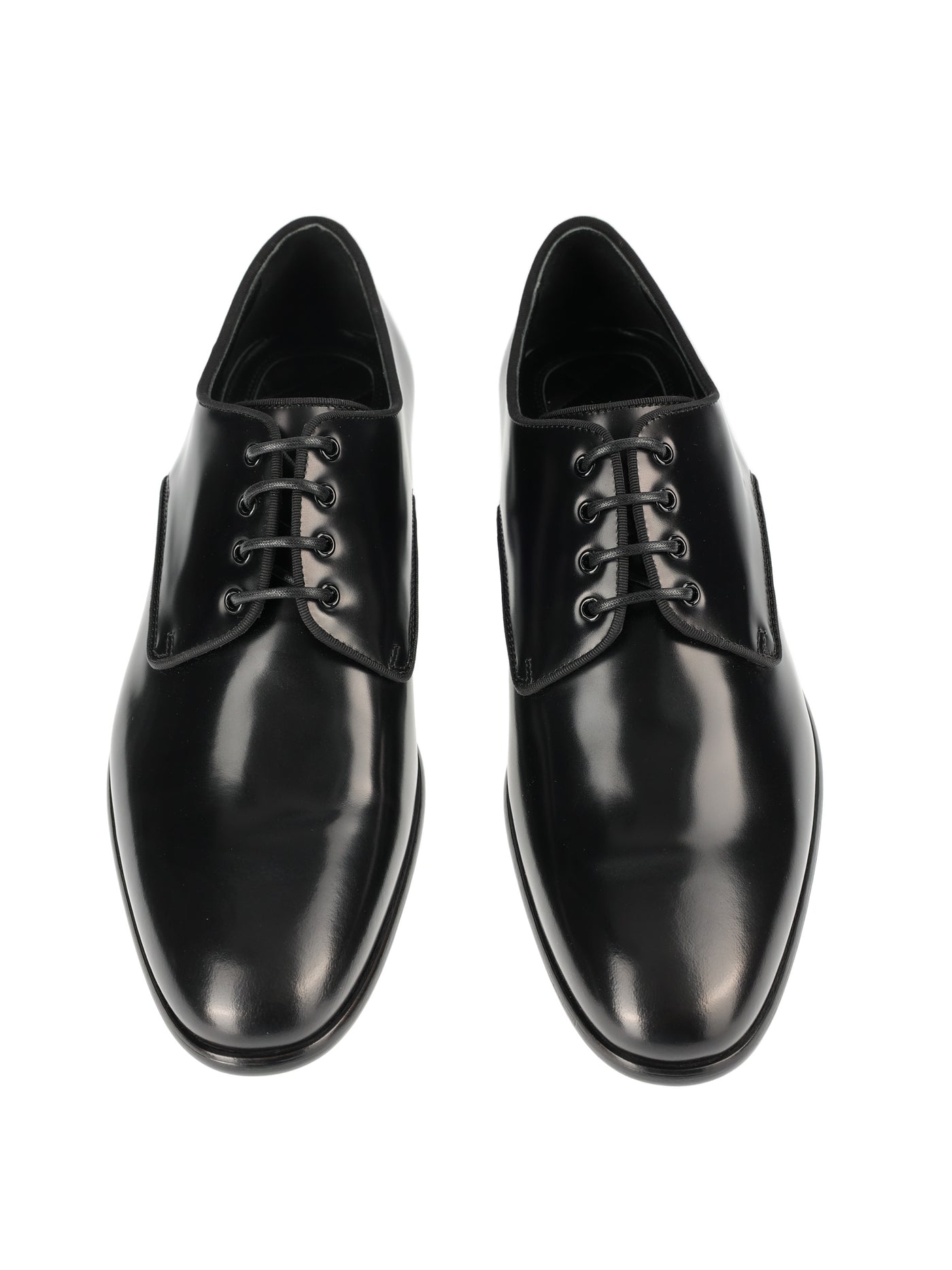 DOLCE & GABBANA BLACK LACE-UP DERBY SHOE