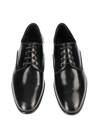 DOLCE & GABBANA BLACK LACE-UP DERBY SHOE