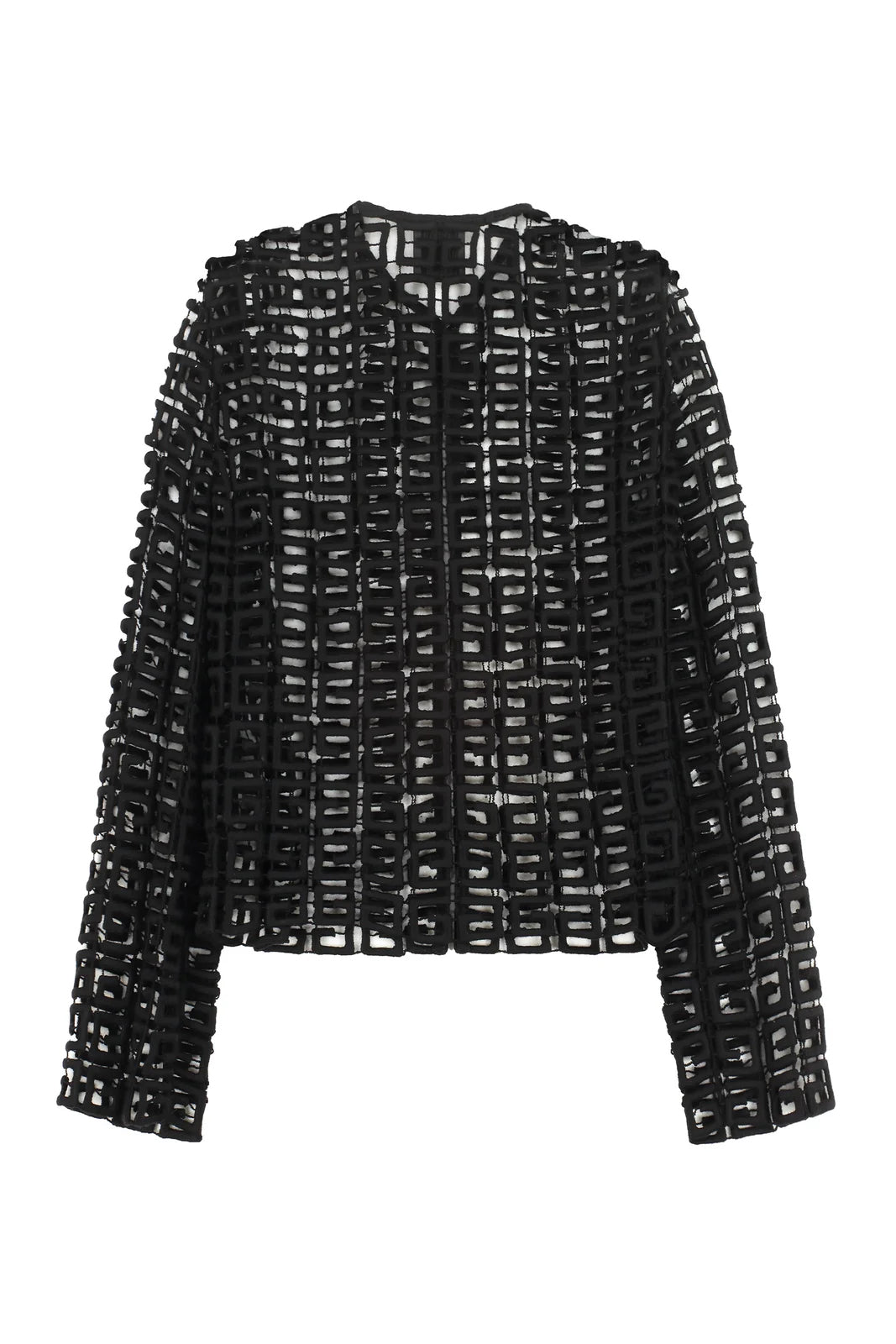 GIVENCHY BLACK SQUARED BLAZER WITH ALL OVER LOGO