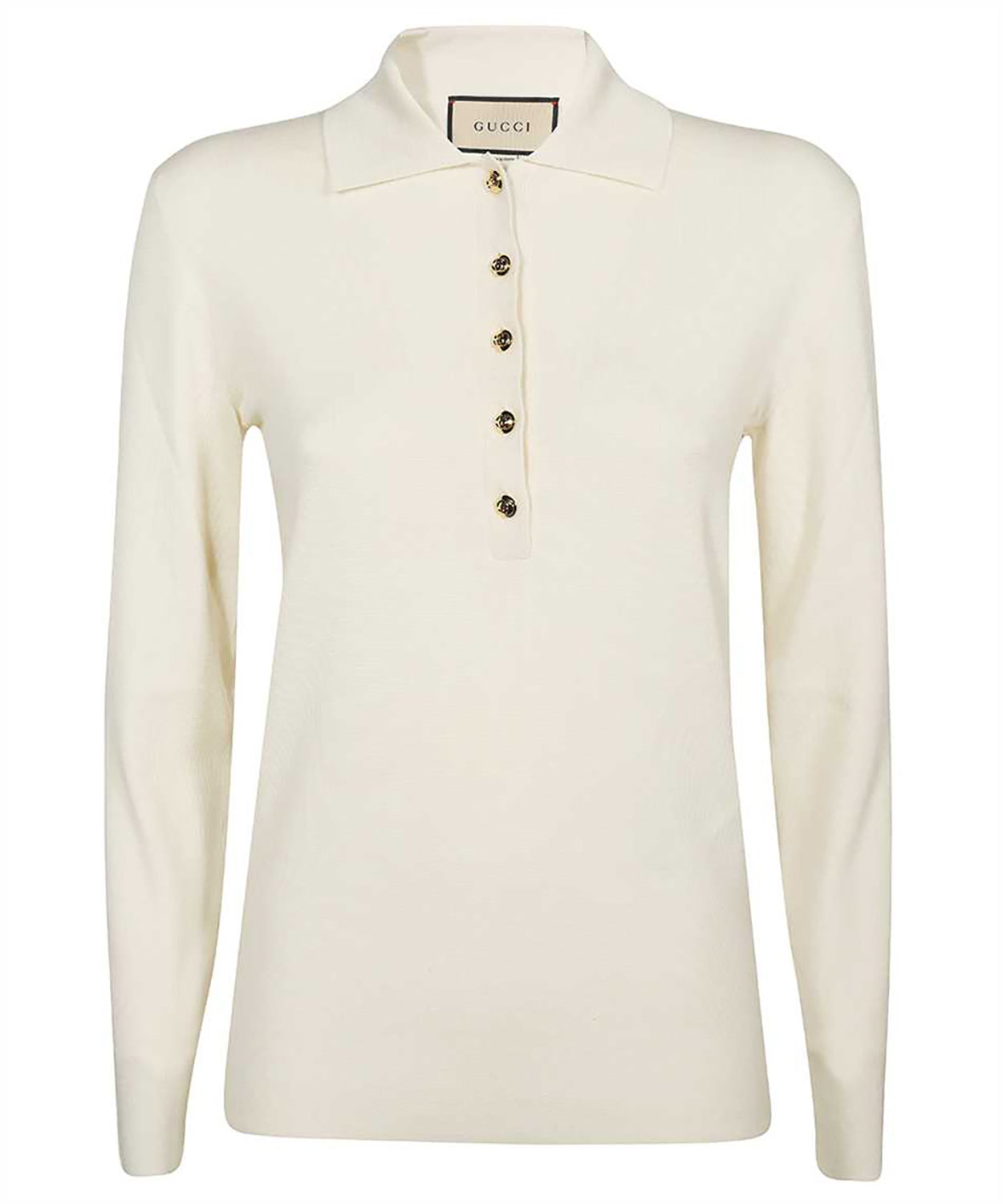 GUCCI RIB STITCH CACHEMIRE POLO JUMPER