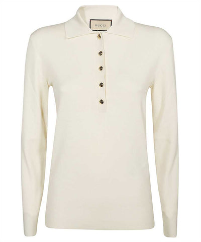 GUCCI RIB STITCH CACHEMIRE POLO JUMPER