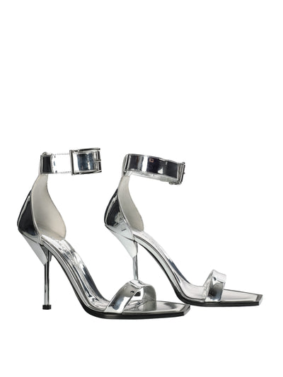 ALEXANDER MCQUEEN 100MM METALLIC LEATHER SANDALS