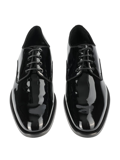 DOLCE & GABBANA SHINY BLACK LACE-UP SHOE