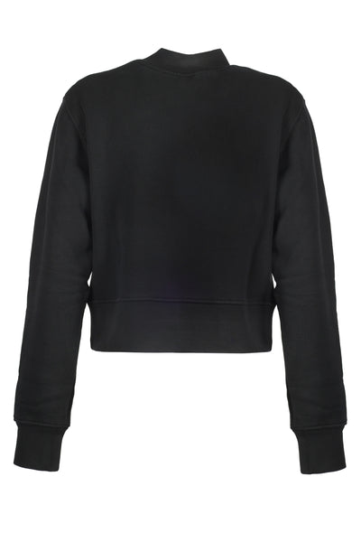 PALM ANGELS BLACK CROPPED SWEATSHIRT 