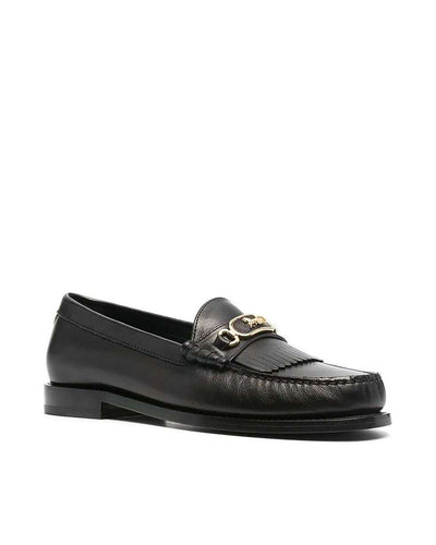 CELINE LEATHER SULKY LOAFER WITH FRINGES