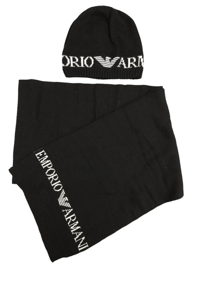 EMPORIO ARMANI 2-PIECE SET: HAT + SCARF