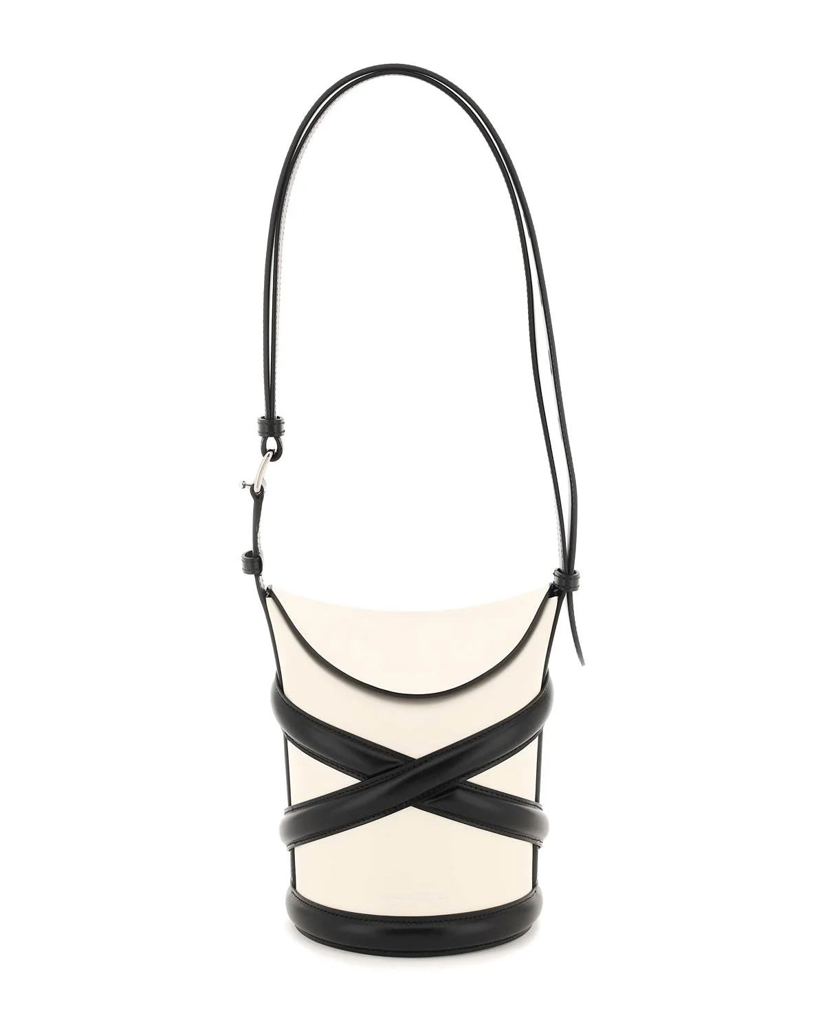 ALEXANDER MCQUEEN THE CURVE BUCKET LEATHER BAG