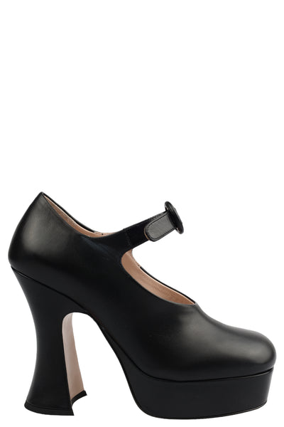 MIU MIU LEATHER HEELS SHOES