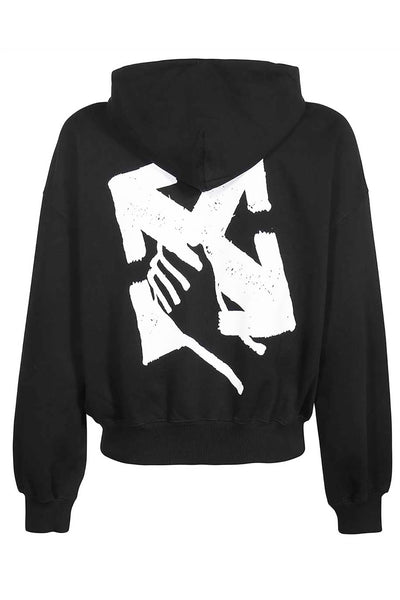 OFF WHITE BLACK HOODED SWEATSHIRT 