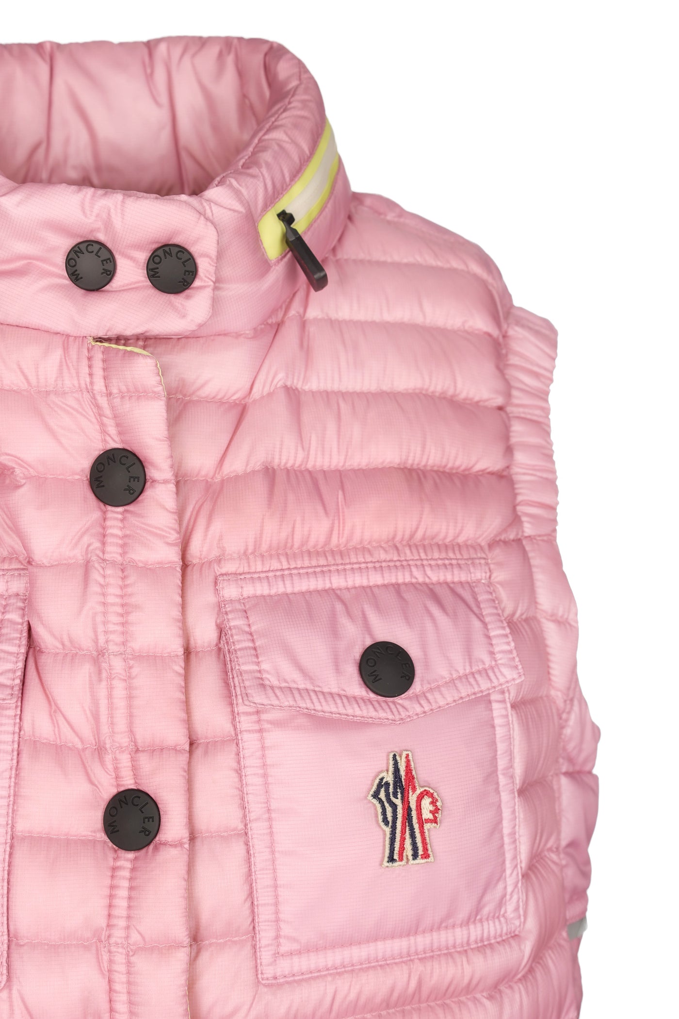 MONCLER GRENOBLE PINK SLEEVELESS DOWN JACKET 