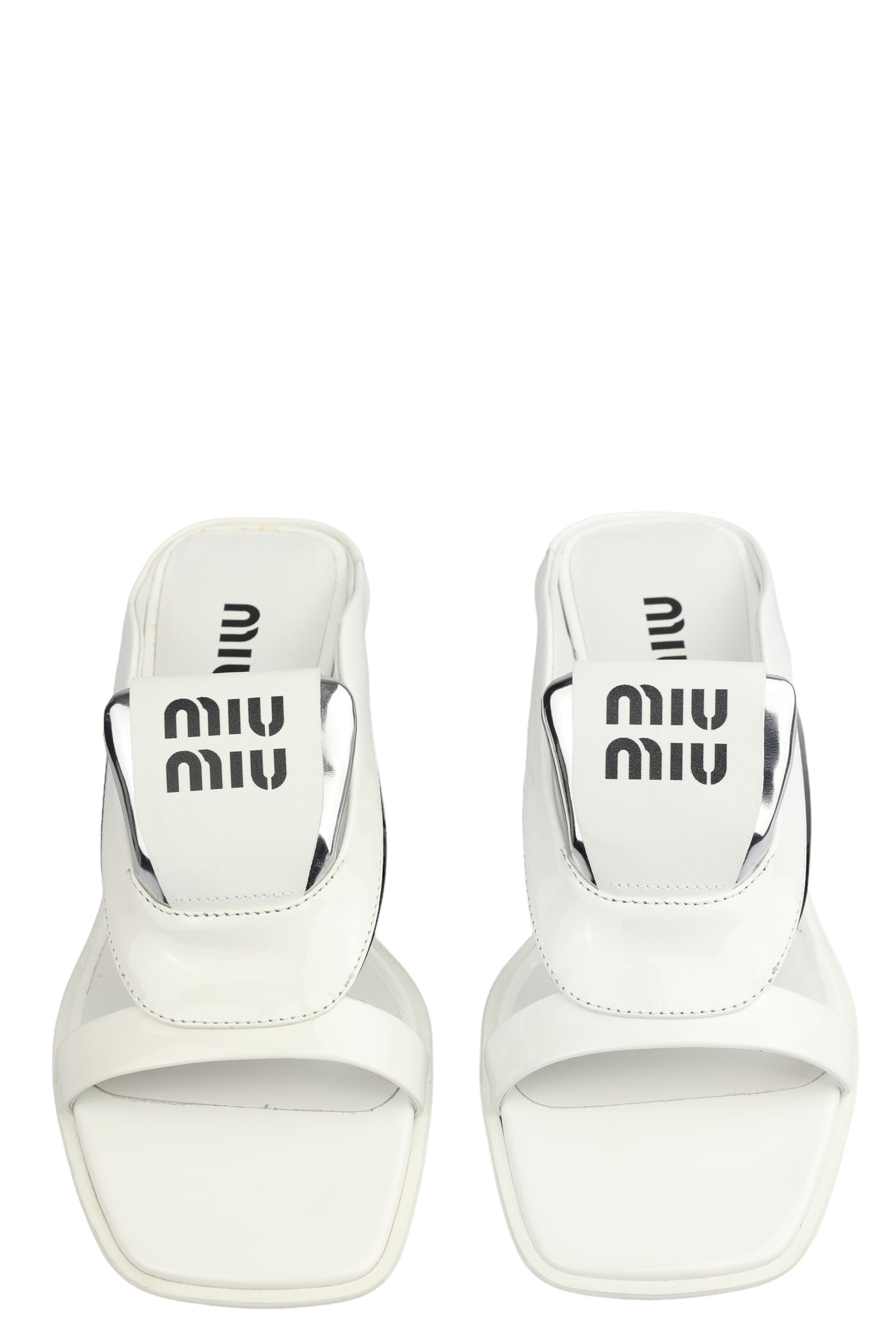 MIU MIU LEATHER HEELS SANDALS