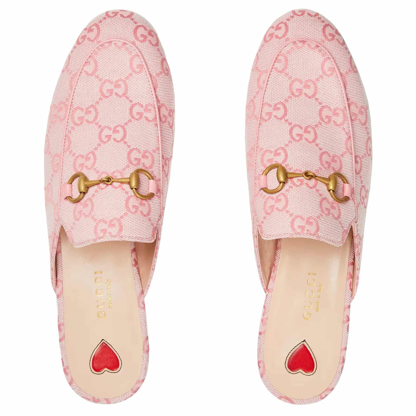 GUCCI PRINCETOWN GG-CANVAS SLIPPERS PINK