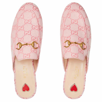 GUCCI PRINCETOWN GG-CANVAS SLIPPERS PINK