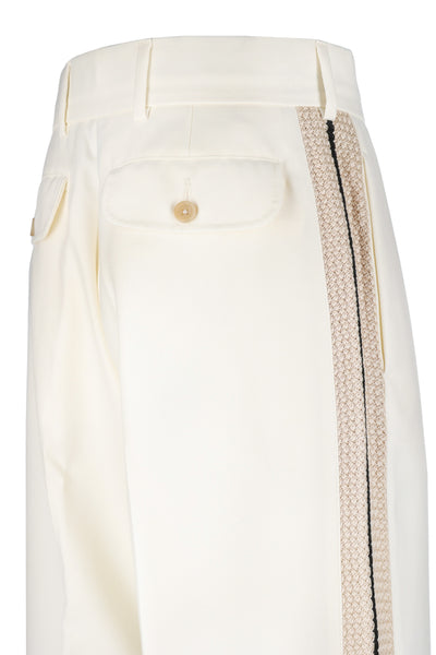 PALM ANGELS CREAM TROUSERS 