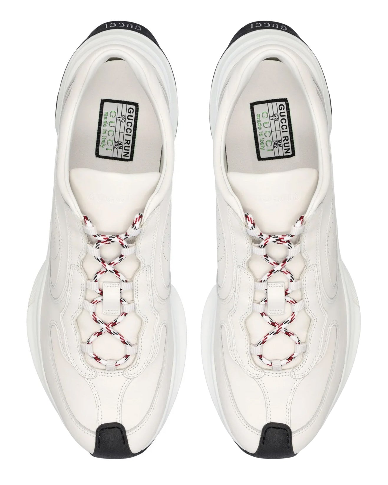 GUCCI ROUND TOE LACE WHITE SNEAKERS