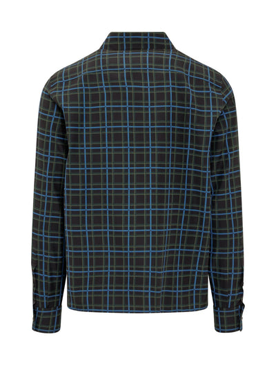 LOEWE ANAGRAM STAMP CHECK SILK SHIRT