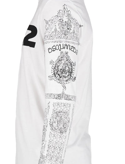 DSQUARED2 WHITE LONG SLEEVE T-SHIRT