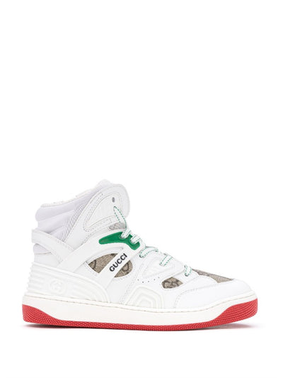 GUCCI KIDS BASKET LEATHER SNEAKERS