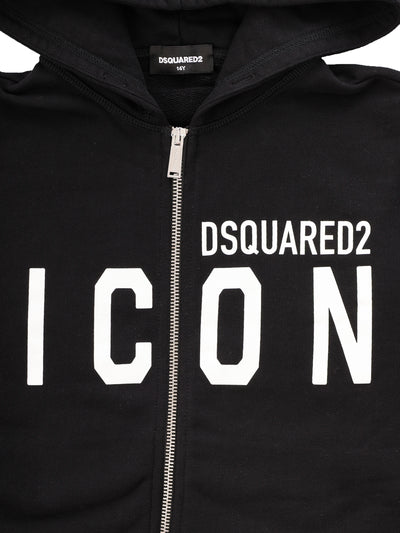 DSQUARED2 KIDS SWEATSHIRT WITH ZIP & HOOD