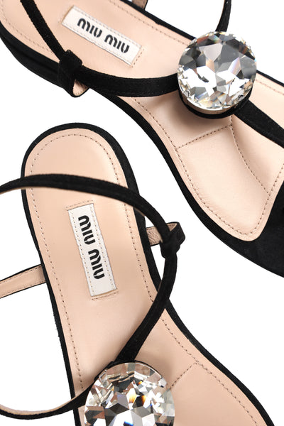 MIU MIU LEATHER SANDALS