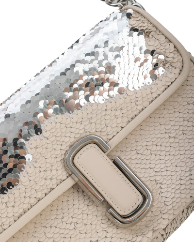 MARC JACOBS THE J MARC SHOULDER BAG WITH CREAM SEQUINS