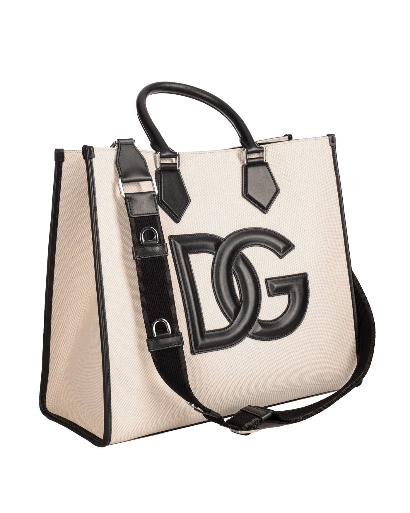 DOLCE & GABBANA HANDBAG IN LINEN AND LEATHER