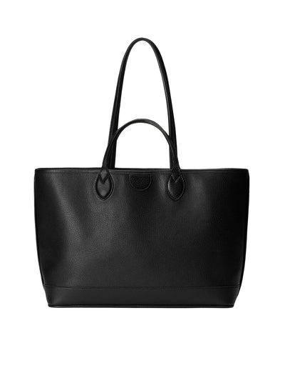 GUCCI OPHIDIA MEDIUM TOTE BAG IN BLACK LEATHER