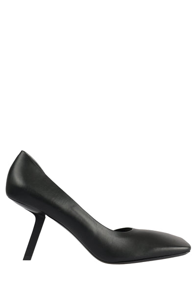 BALENCIAGA VOID D'ORSAY BLACK LEATHER PUMPS