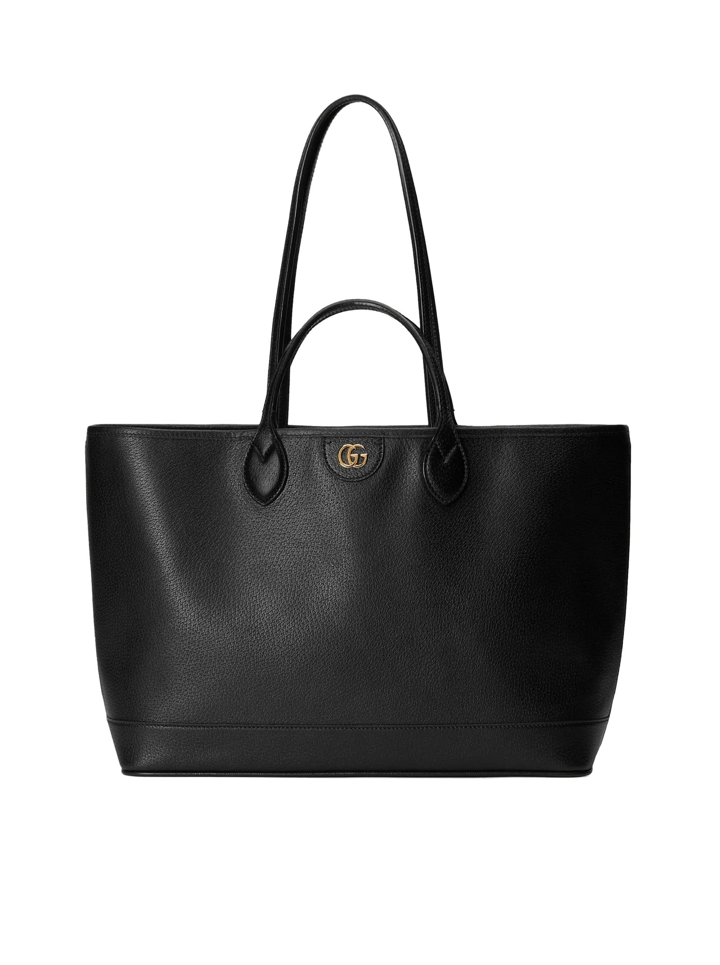 GUCCI OPHIDIA MEDIUM TOTE BAG IN BLACK LEATHER