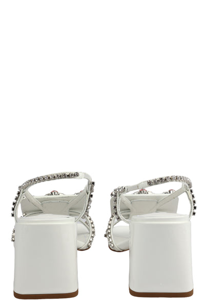 MIU MIU CRYSTAL EMBELLISHED SANDALS