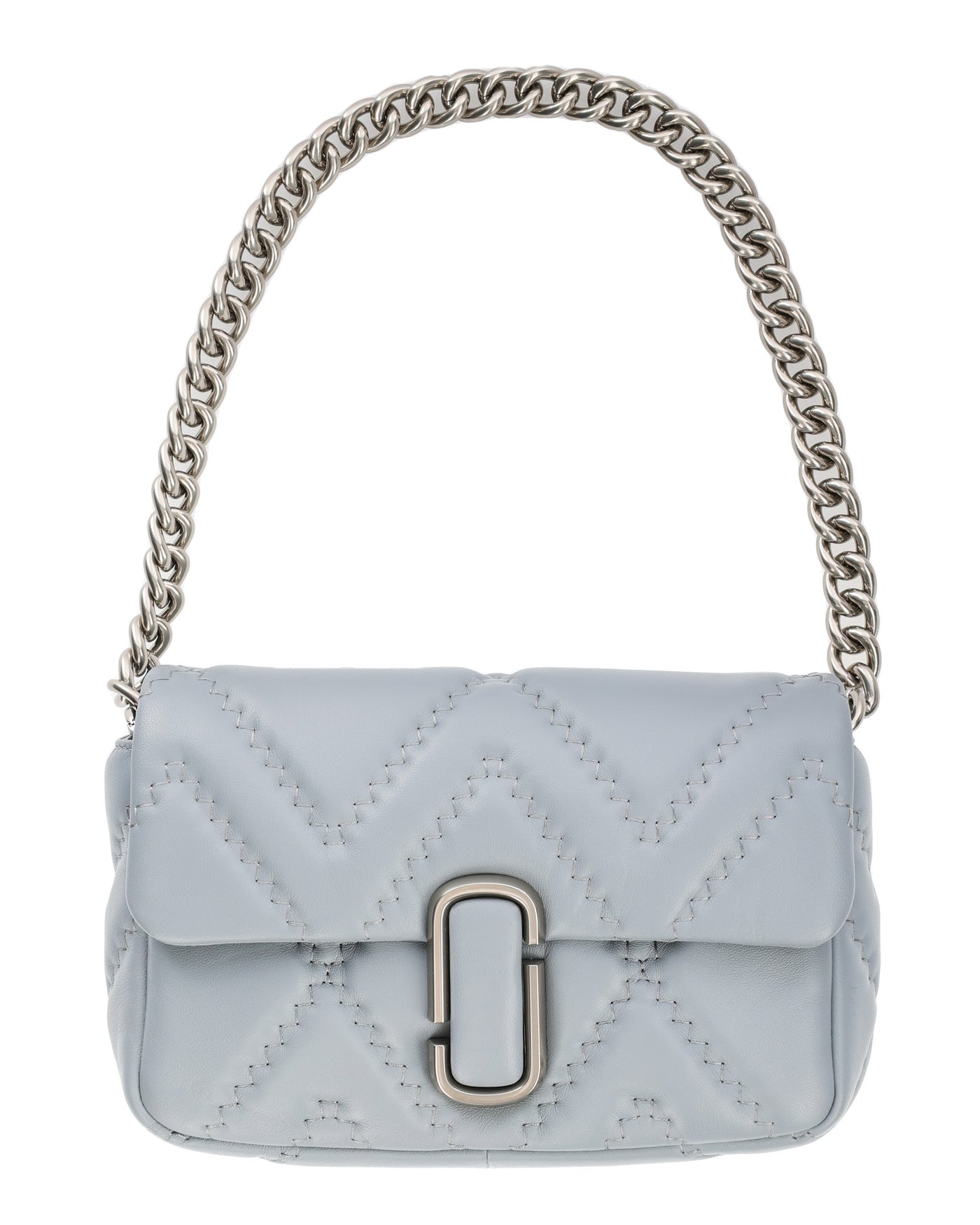 MARC JACOBS THE J MARC GRAY SHOULDER BAG IN QUILTED LEATHER