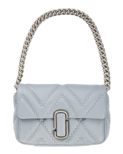 MARC JACOBS THE J MARC GRAY SHOULDER BAG IN QUILTED LEATHER