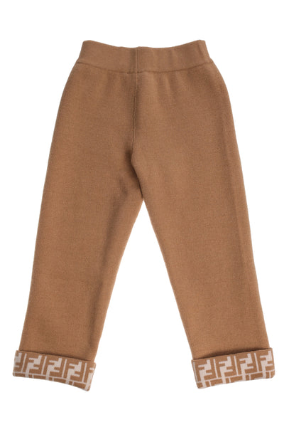 FENDI FF MONOGRAM DETAIL KNIT TROUSER