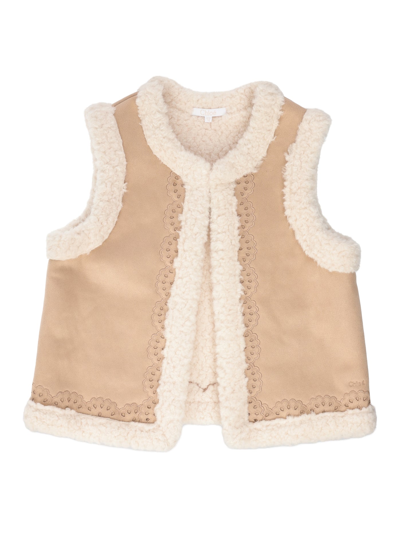 CHLOE KIDS GILET TEDDY COAT