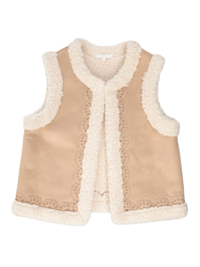 CHLOE KIDS GILET TEDDY COAT