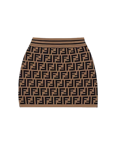 FENDI KIDS FF KNIT SKIRT