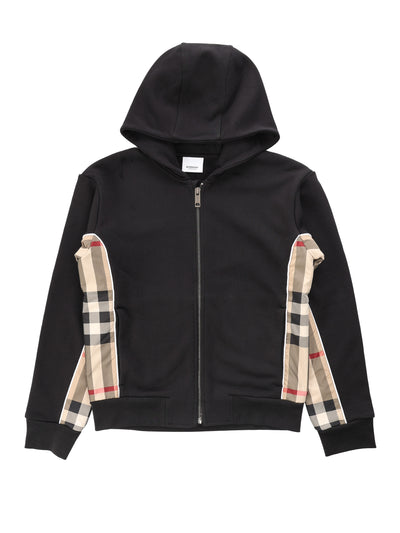 BURBERRY KIDS SWEATSHIRT WITH ZIP & HOOD