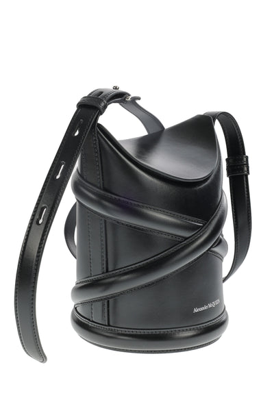 ALEXANDER MCQUEEN THE CURVE BLACK SHOULDER BAG