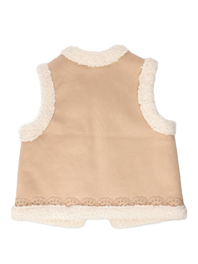 CHLOE KIDS GILET TEDDY COAT