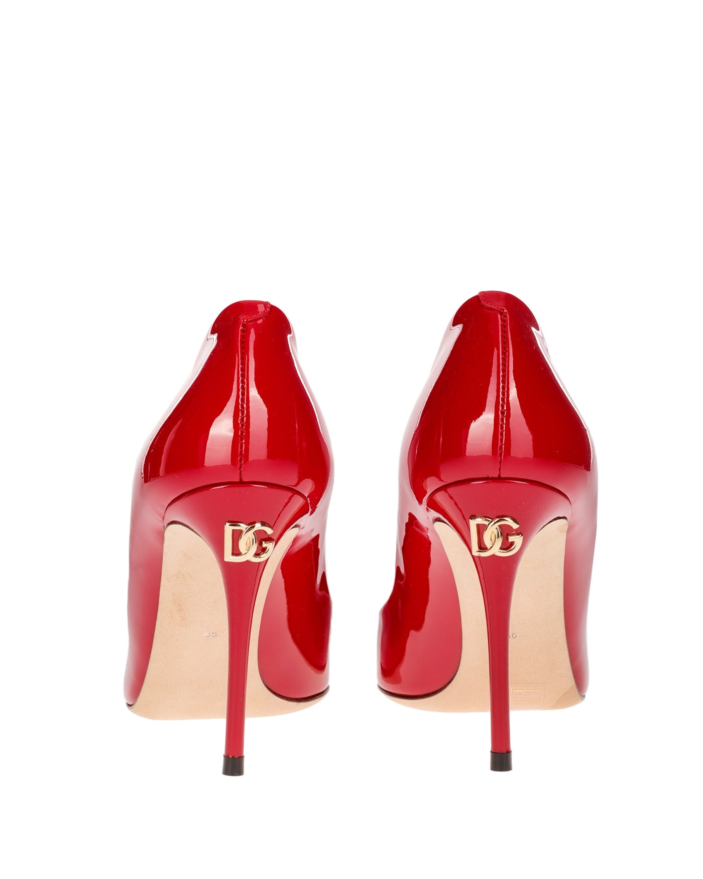 DOLCE & GABBANA CARDINALE RED PATENT DECOLLETES