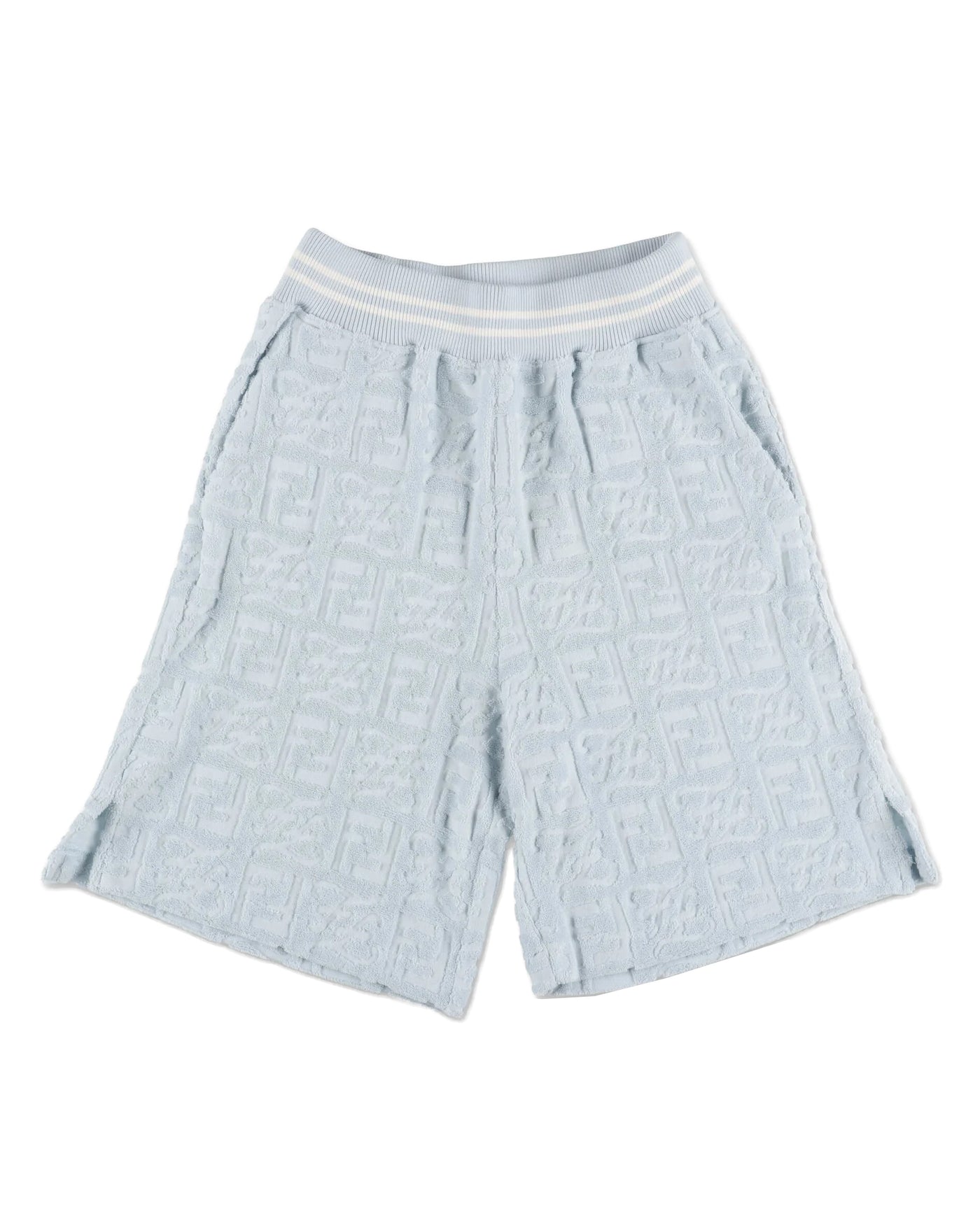 FENDI KIDS EMBOSSED FF MONOGRAM BERMUDAS