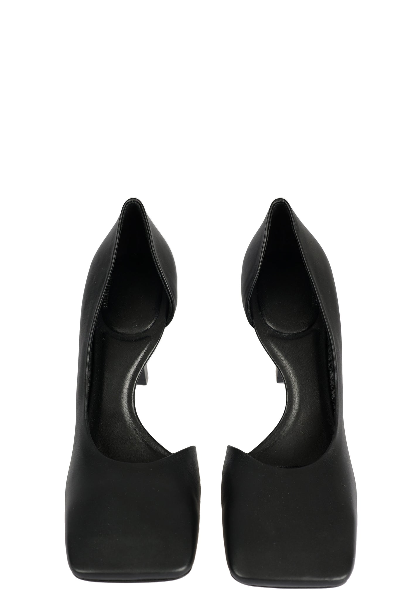 BALENCIAGA VOID D'ORSAY BLACK LEATHER PUMPS