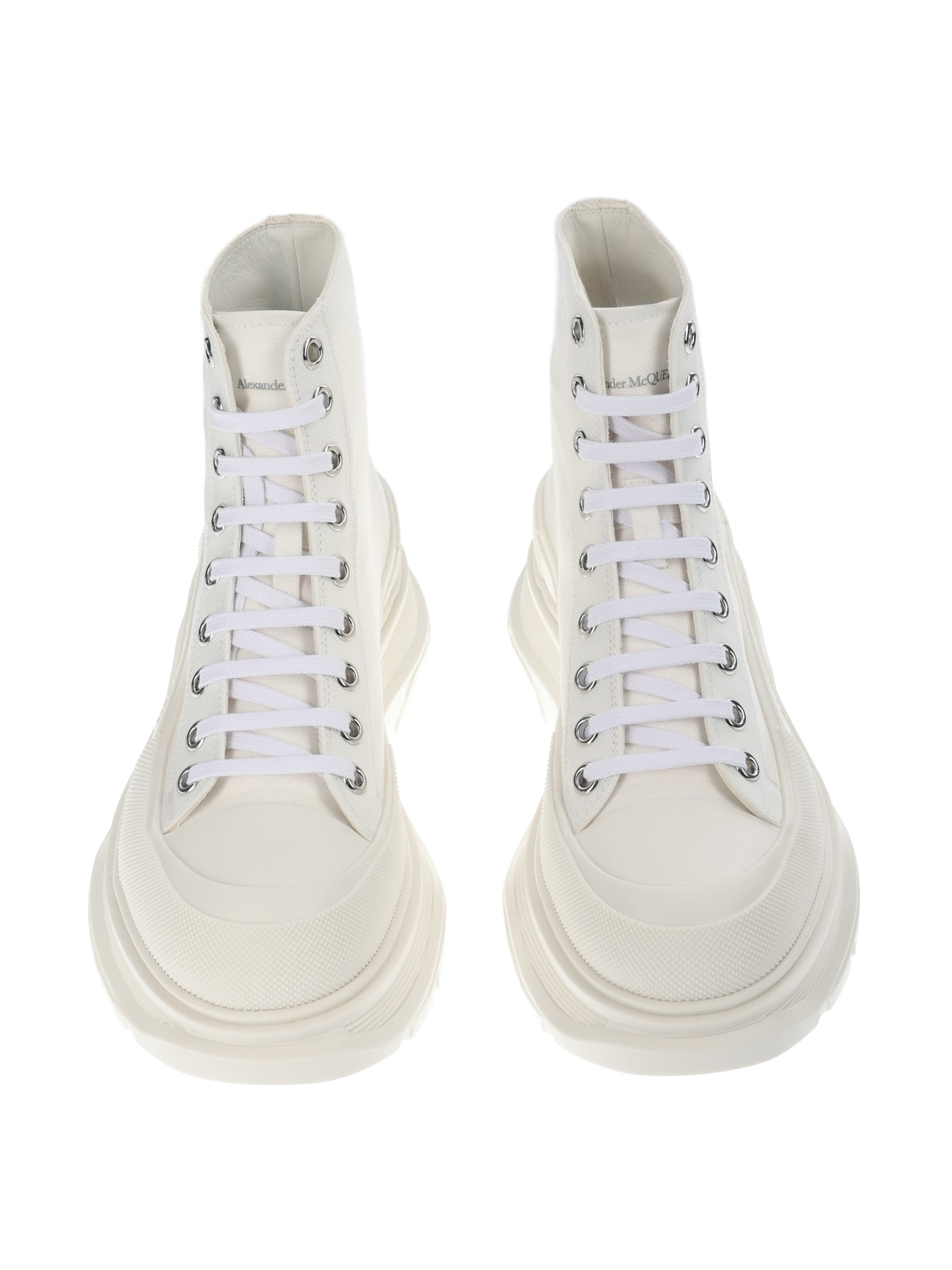 ALEXANDER MCQUEEN TREAD SLICK WHITE HIGH SNEAKERS