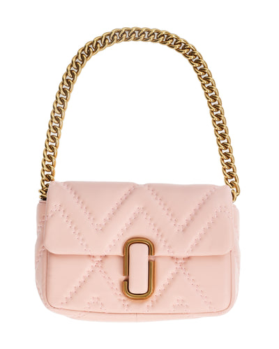 MARC JACOBS THE J MARC PINK SHOULDER BAG IN QUILTED LEATHER