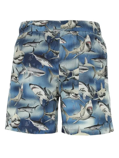 PALM ANGELS SHARK PRINT BLUE SWIM BOXERS 