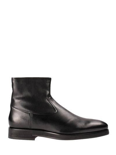 SANTONI LEATHER ANKLE BOOTS