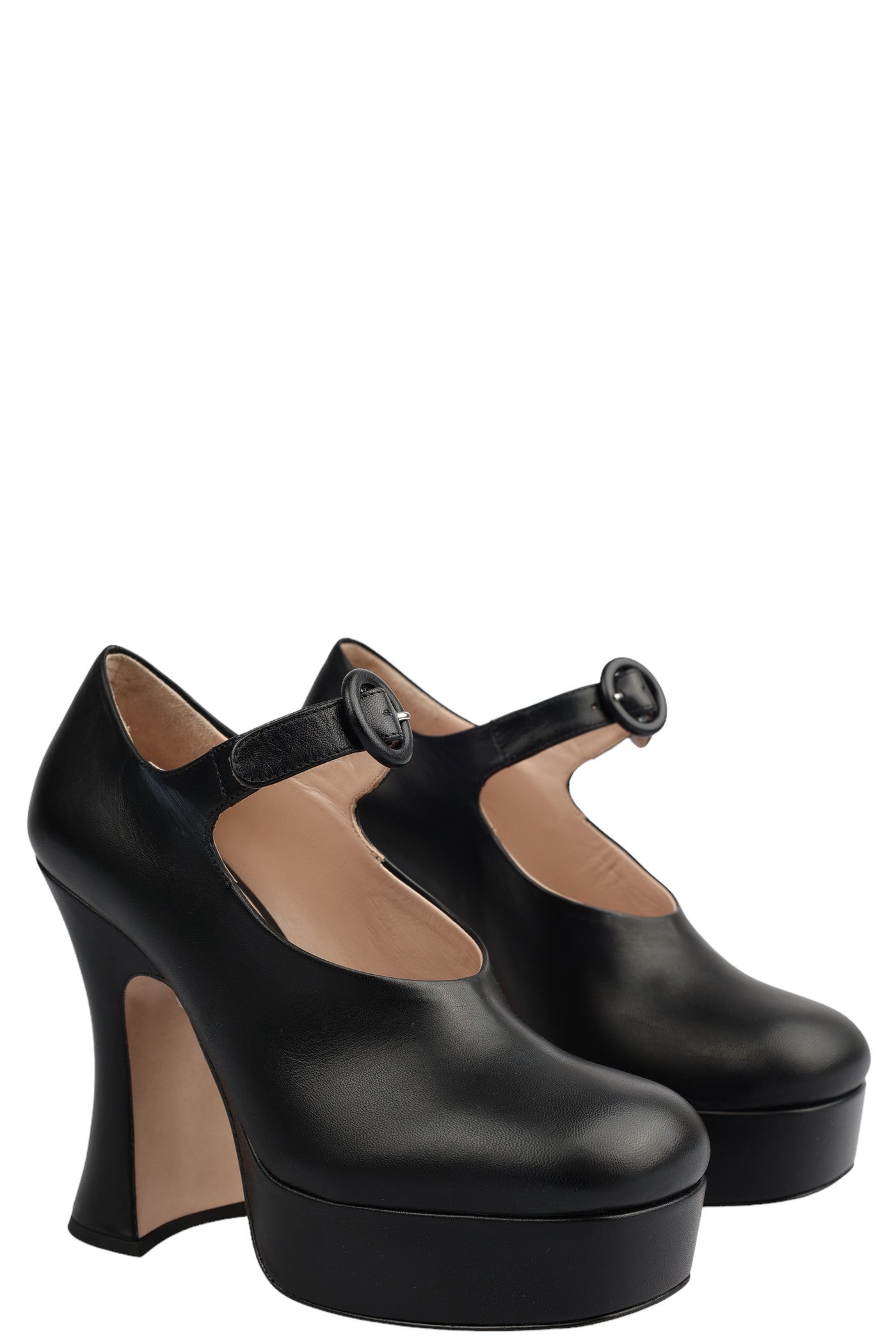 MIU MIU LEATHER HEELS SHOES