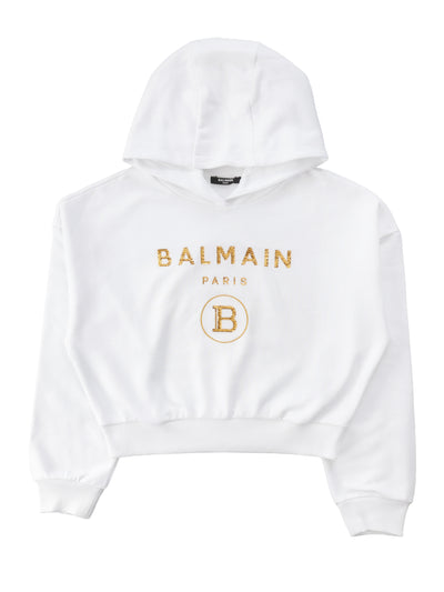 BALMAIN KIDS SWEATSHIRT WITH HOOD