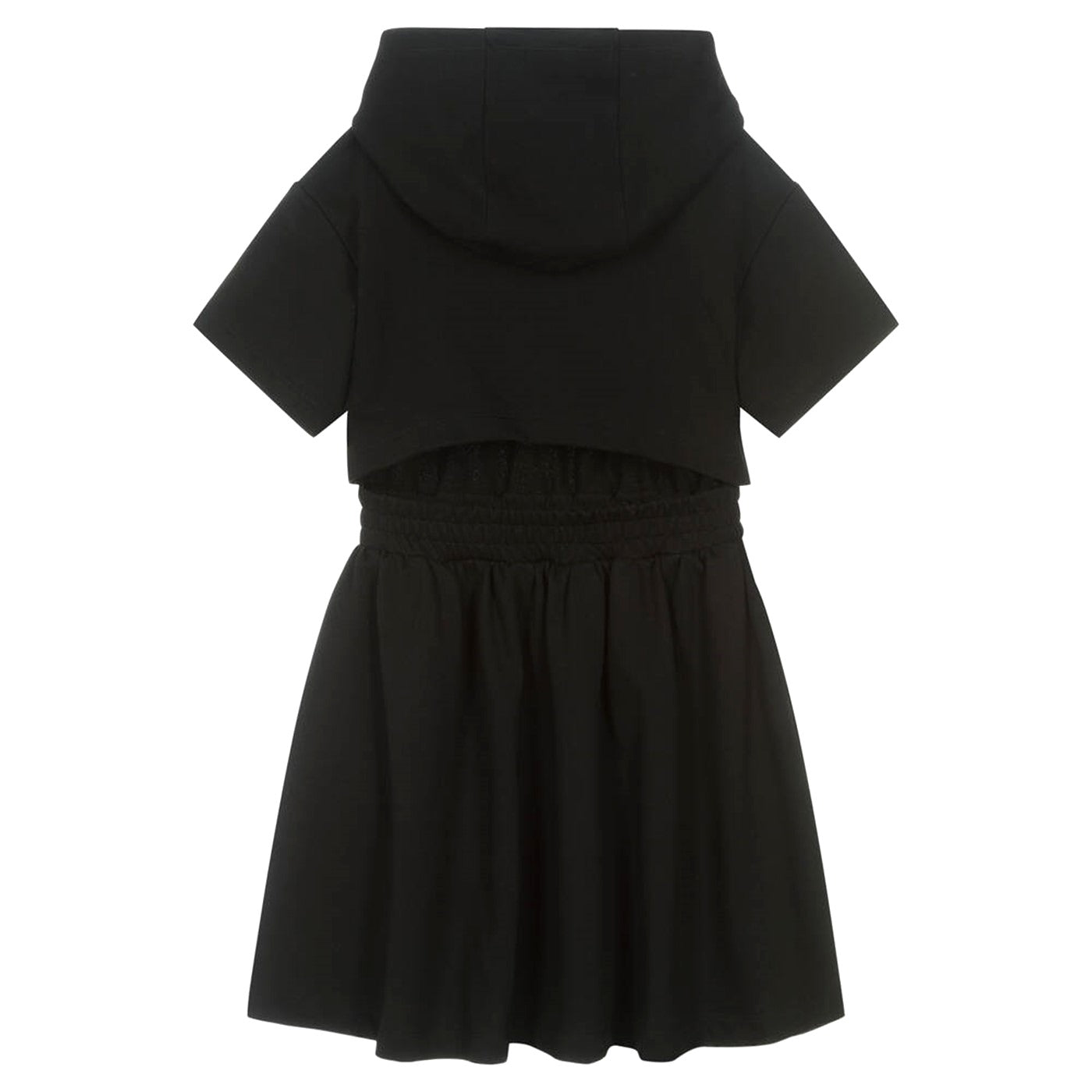 FENDI KIDS BLACK HOODED DRESS