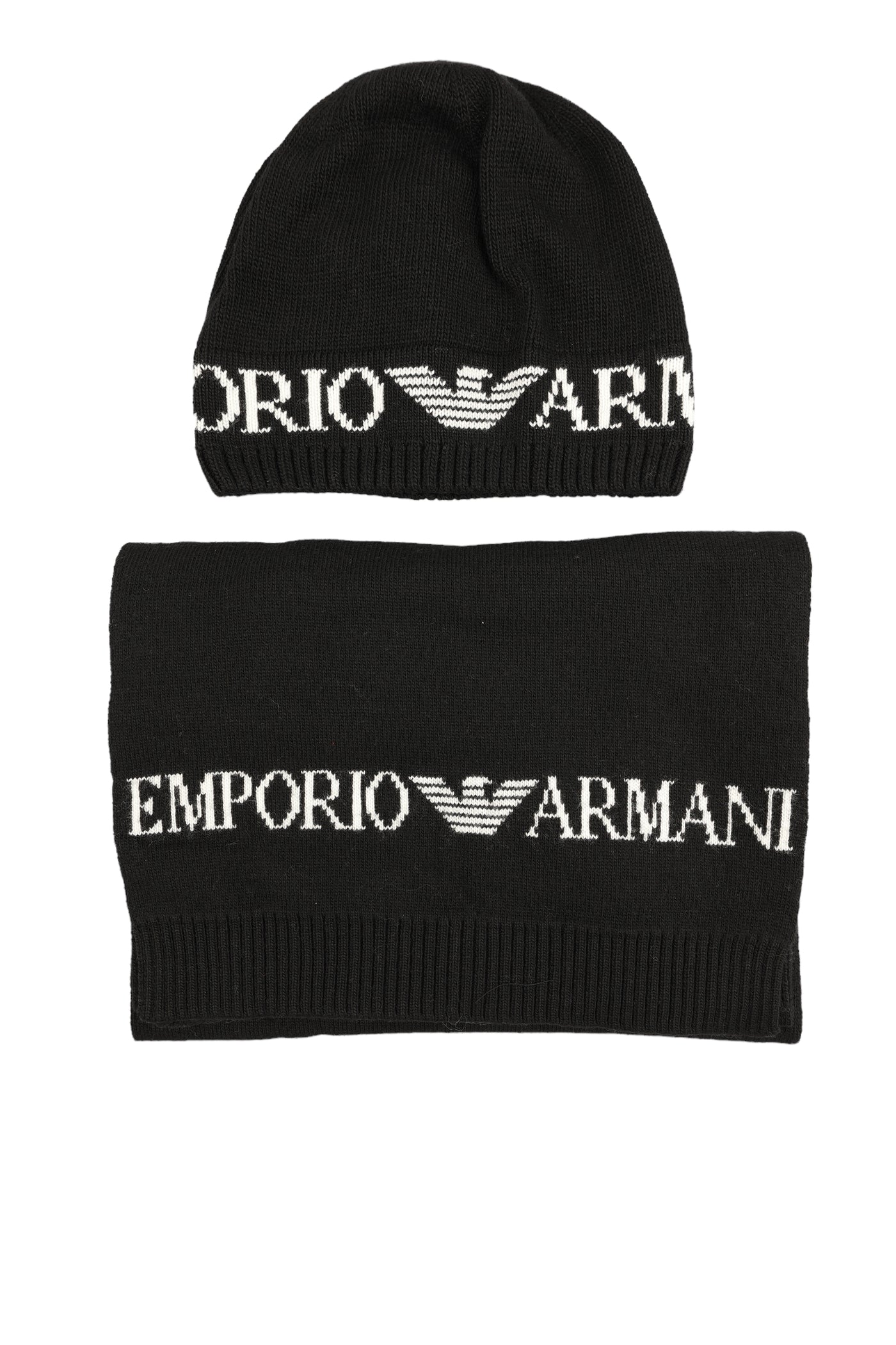 EMPORIO ARMANI 2-PIECE SET: HAT + SCARF